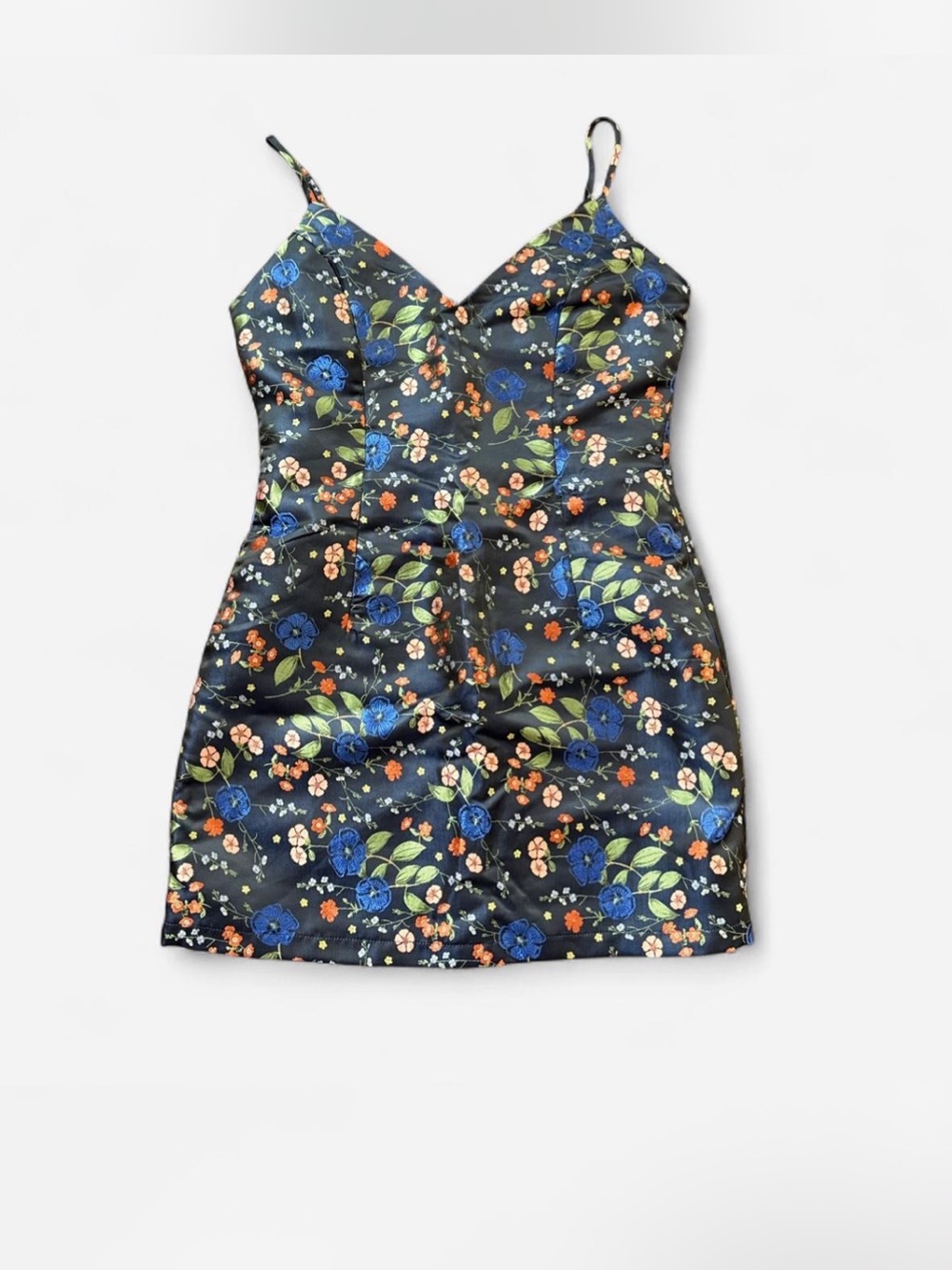 Vestique Black Floral Mini Dress M babydoll bodycon cottage boho euro summer NWT